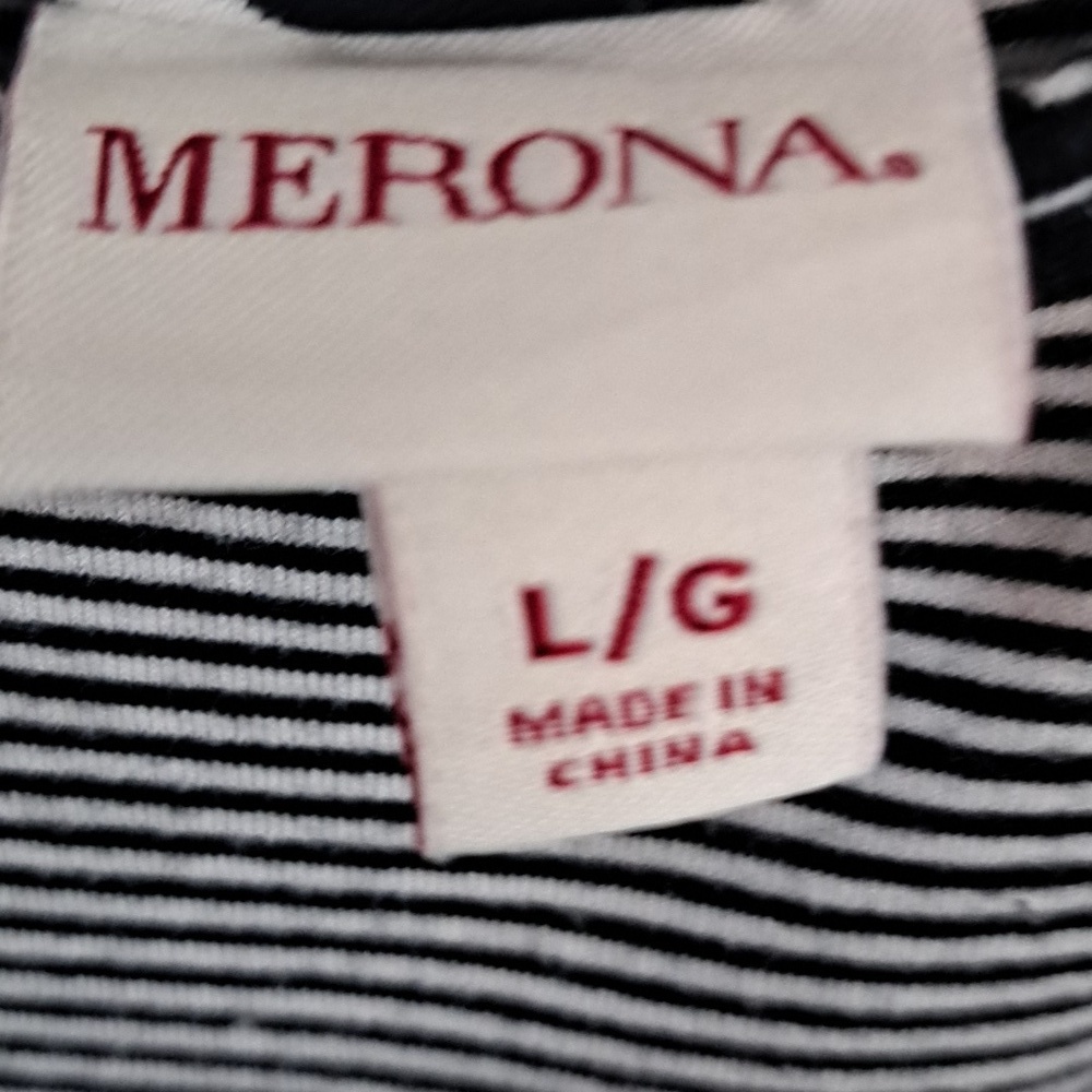Merona Black and Gray Striped Maxi Dress Size Large - Picture 6 of 9